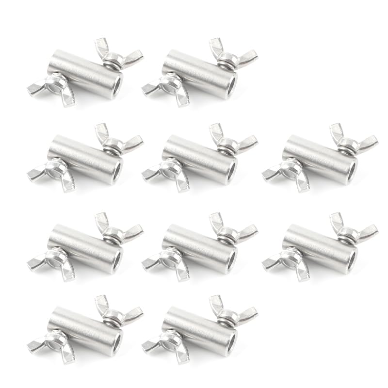 Abrazaderas De Cuerda De Cable 10 Uds. De Cuerda Acero Inoxidable 304, Cierres Manuales, Hebilla Mariposa For Clip Alambre Doble 1,5/2/3/4/5/6/8mm(For 12mm wire)
