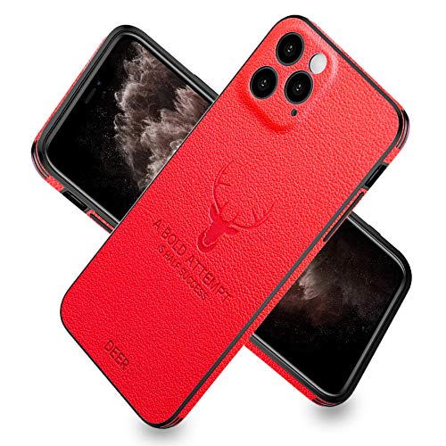 RLINGX Funda para iPhone 11, en relieve Alce Head PU Cuero Protección de cuerpo completo a prueba de golpes Anti-arañazos y huella dactilar caso Cover