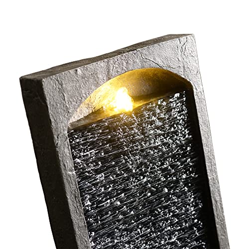 Peaktop - Garten Terrasse Stein 38 Zoll aufrechter Wasserfall Brunnen RJ-19041-EU