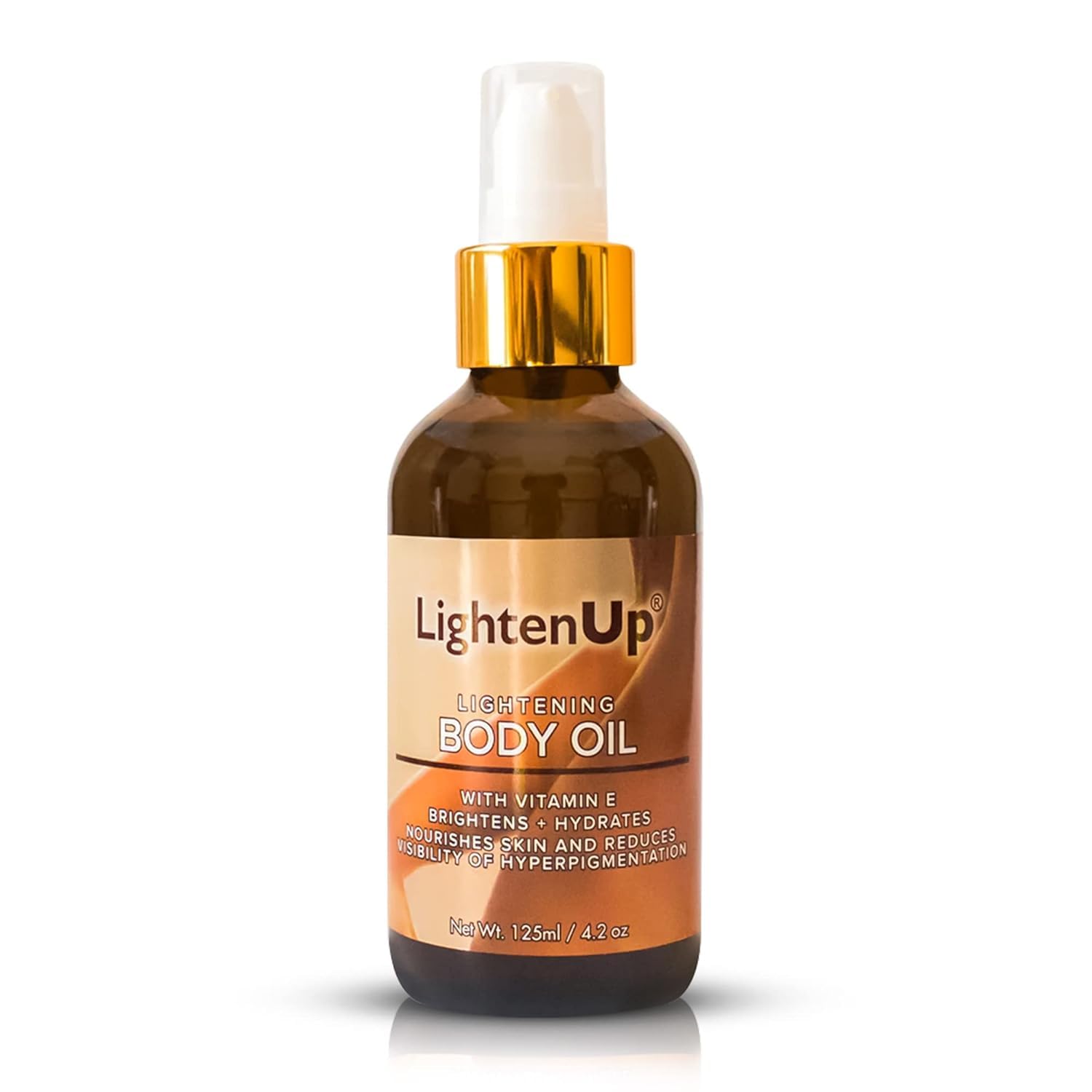 OMIC Lighten-Up Skin Brightening Body Oil - 4.2 fl oz / 125 ml - For Men and Women with Vitamin E, Shea Butter, Almond Oil