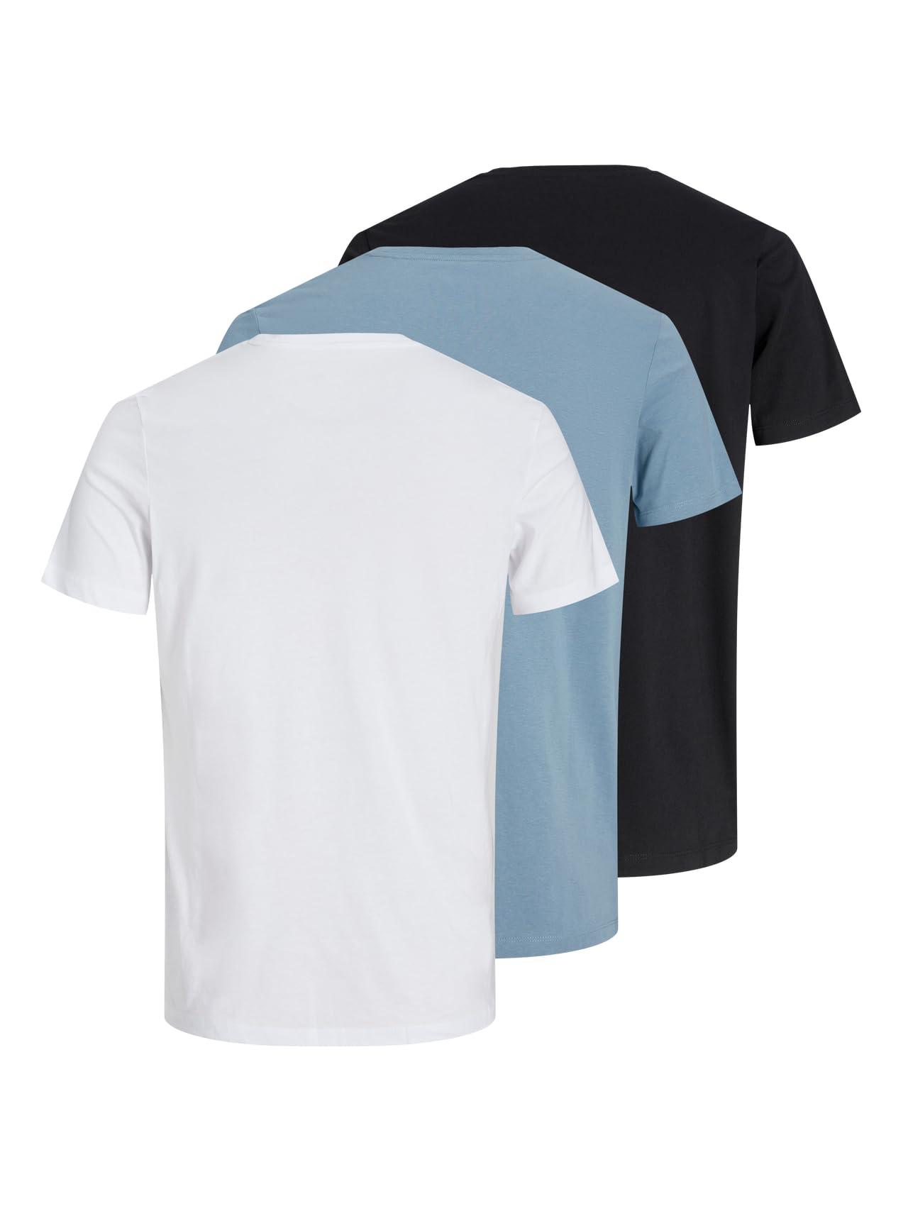 JACK & JONES T Shirt Herren 3er-Pack – Bequeme T-Shirts für Herren aus 100 % Baumwolle – Klassisches Tshirt Männer mit Rundhals & Kurzarm – Atmungsaktives T Shirt Set, Pflegeleicht & Alltagstauglich
