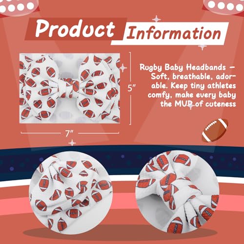 Football Baby Bow Headbands for Girls Super Bowl Infants Hair Accessories Toddlers Outfits for Sports Parties Baby Girl Football Outfit4