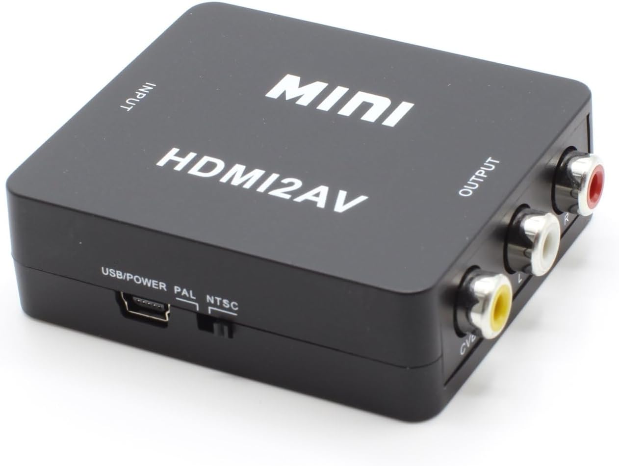 THE CIMPLE CO - HDMI to RCA Converter Kit for Audio/Video - Digital to Analog Adapter - Down Converts Only, Does not Work in Reverse (HDMI in, Composite RCA Out) - Black