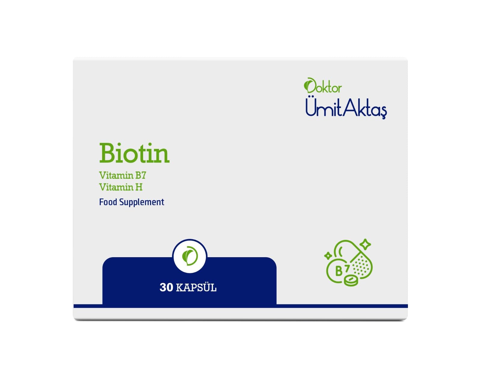 Biotin 5000mcg D-Biotin (B7 + Vit.H) Saç Vitamini Güçlendirici Takviye 30 Kapsül