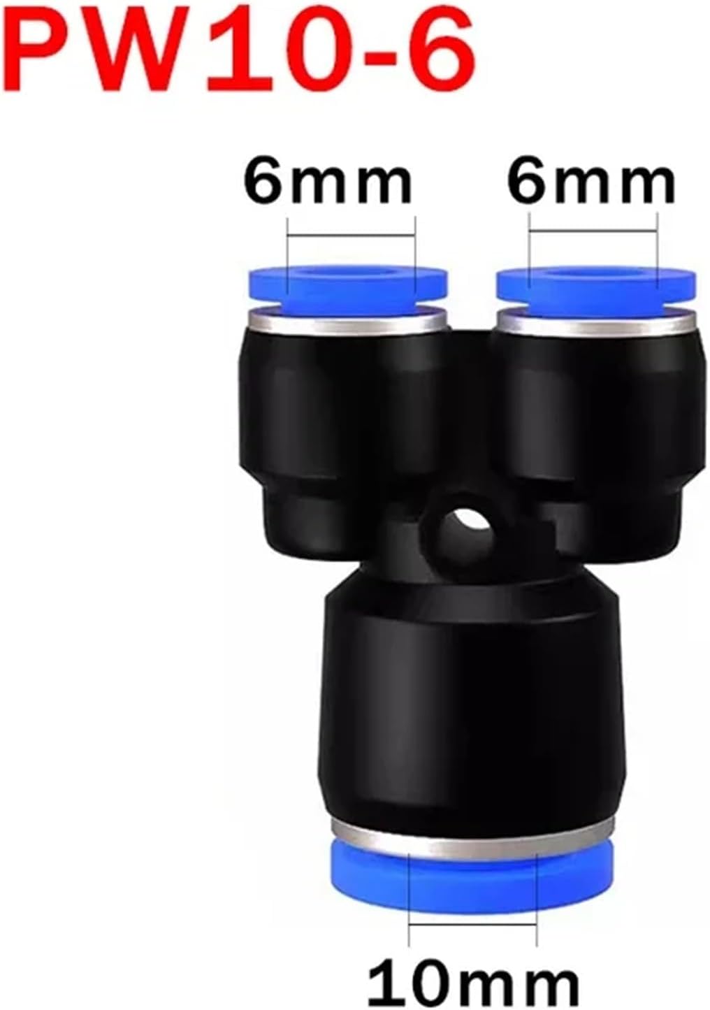 Plastic Pneumatic Connector Pipe Fitting Quick Push For Air Water Connecting PY PW 4 6mm 8mm 10mm 12mm Y Shape Hose Fittings(PW10-6,1000 PCS)