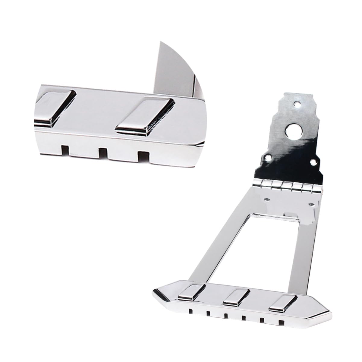 VANZACK 6 String Jazz Archtop Guitar Bridge String Square Shape Tailpiece for Jazz Guitar Durable Material Easy Installation with Screws Included Silver