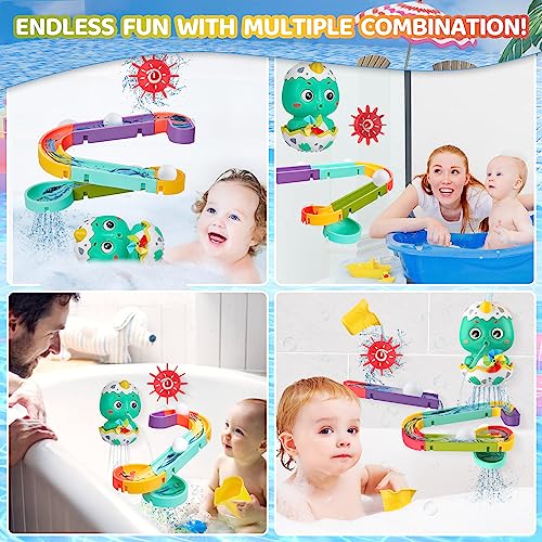 CRIOLPO Badewannenspielzeug, Badespielzeug ab 3 4 5 Jahre DIY Kugelbahn Wasserspielzeug Badewannen Spielzeug Baby, Wasser Spielzeug Kinder Badespaß Geschenk Mädchen Junge