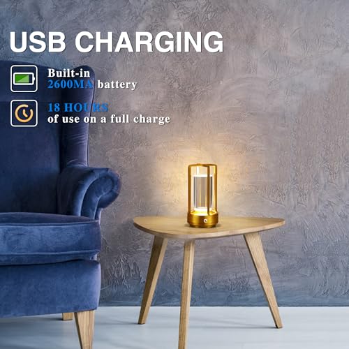 Anxingtools CORDLESS LED TABLE LAMP Portable Metal Table Lamp,Cordless Table Lamp,Battery Operated, 3 Light Colors, For Restaurant/Bedroom/Bars/Outdoor Party/Camping/Coffee Shop Atmosphere Night Light thumb #3