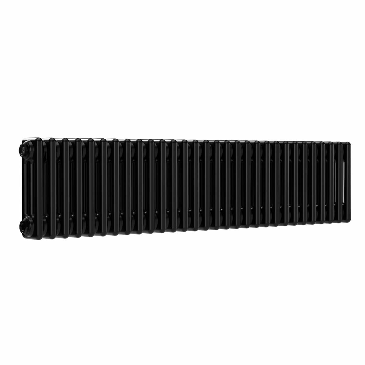 Lux Heat Black Horizontal 3 Column Traditional Radiator 300Mm (H) X 1370Mm (W)