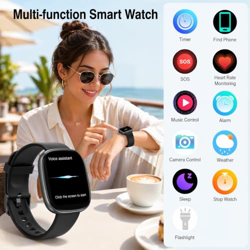 Image of LIVIKEY Bluetooth Calling Smart Watch, 1.83 inch Display, Step Counter Tracker | Step Counter, Heart Rate Monitor, Sleep Monitor, Alarm Clock, Stopwatch, Fitness Tracker, IP68 Waterproof Smart Watches