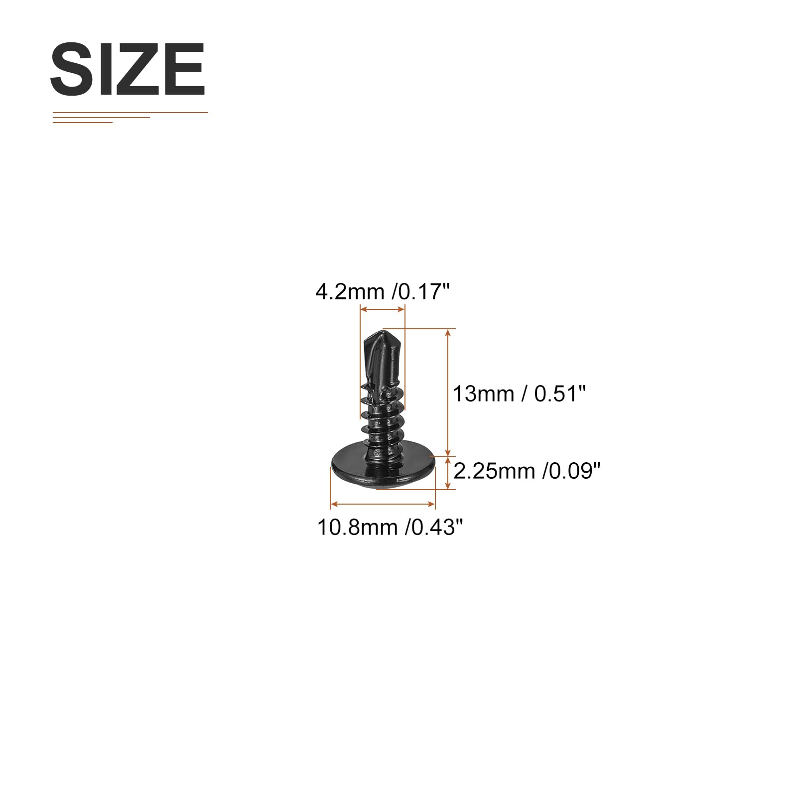 DTGN #8x1/2 Sheet Metal Screws, 100Pack, for Wood Furniture - Image 2