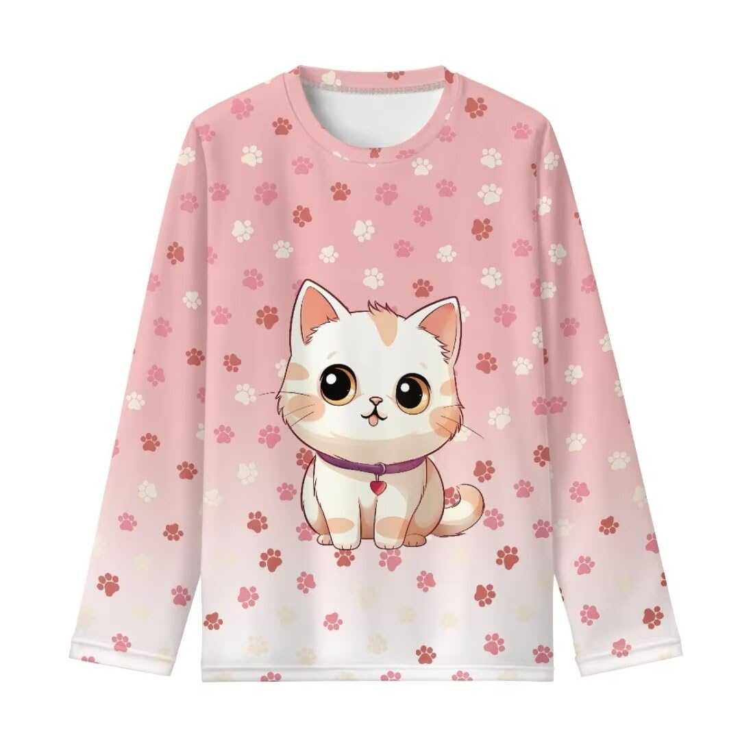 Long Sleeve Shirts for Girls Winter Tops 3-16t Cartoon T Shirts for Fall Clothes