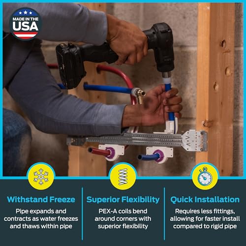 Image of SharkBite 1 /2 Inch x 300 Feet Red PEX-A, Made in the USA, Flexible Water Pipe Tubing for Plumbing, UA60R300