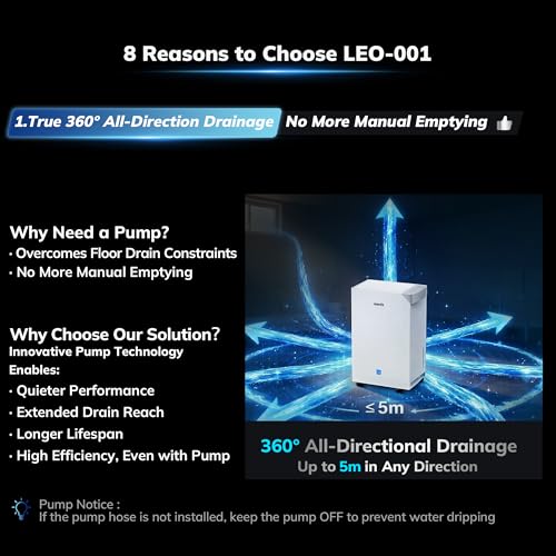 AEOCKY Dehumidifier with Pump Up to 16.5ft Energy Star Most Efficient 2025 - Image 3