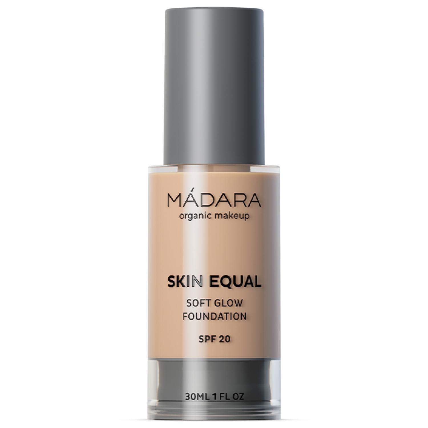 MÁDARA Organic Skincare | Skin Equal Soft Glow Foundation SPF20 IVORY 30ml, Mineral foundation with hyaluronic acid, Buildable medium coverage, Dewy foundation, Vegan, COSMOS natural certified