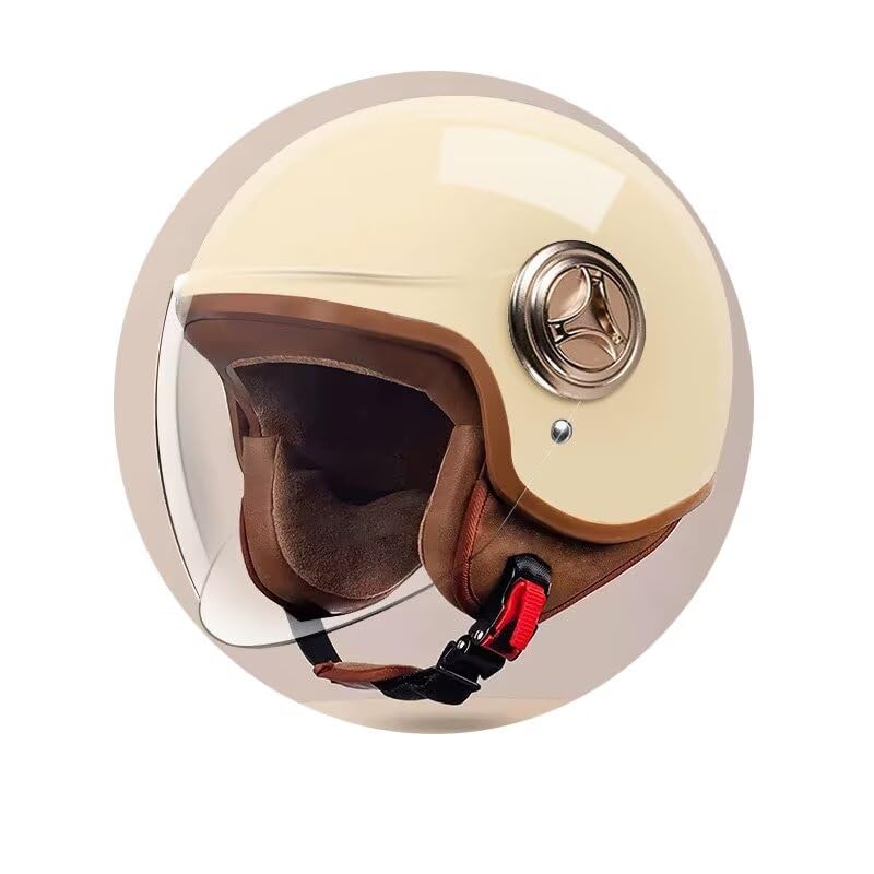 Retro-Motorradhelm, Retro Helm Motorrad,mopedhelm,Retro Helm,motorradhelm Halbschale,offener halber Jethelm, Mopedhelm für Erwachsene Männer und Frauen, DOT/ECE-geprüft
