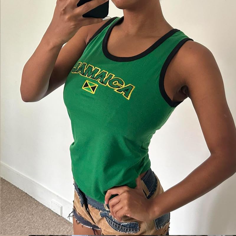 Graphic Baby Tee Mexico Jersey Shirt Tank Tops Women Summer Y2k Sleeveless Crop Top Vintage 2000s Streetwear3