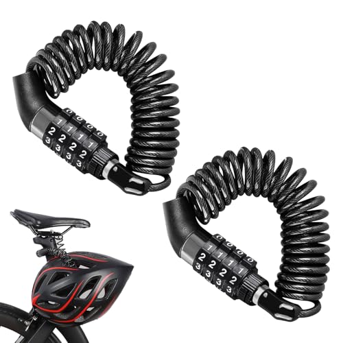 2er Pack Helmschloss Motorrad,4-Stellig Zahlenschloss Fahrrad,Klein Fahrradschloss Zahlenschloss,Passend FüR Skischloss,Motorrad,Fahrrad,AutotüR,Garage,Helm