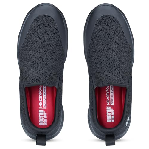 Image of DOCTOR EXTRA SOFT Men's Running & Walking Shoes| Lightweight Comfortable Slip-On Sports Sneakers, Memory Foam Cushion, Breathable Mesh, Anti-Slip Flexible Gym Training Gents Boys D-2011