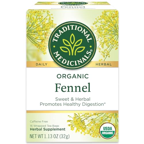 Traditional Medicinals Fennel Herbal Tea Organic, 16 CT, (Pack of 6)