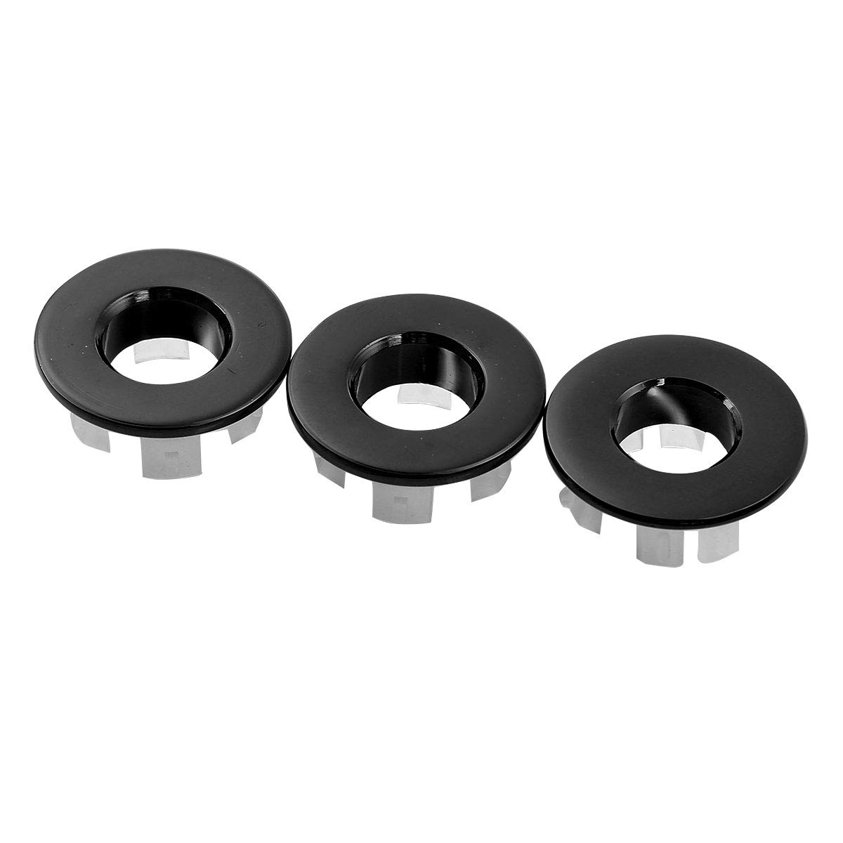 FEESHOW Sink Overflow Covers Kitchen Bathroom Sink Overflow Ring Basin Trim Bath Sink Hole Round Hole Caps Insert Spares Black One Size