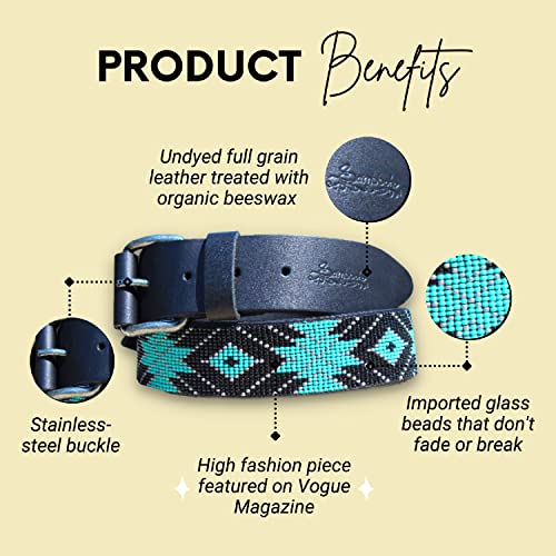 Handmade & Luxury Saint Barth Women's Leather Hand stitched Belt - Versatile & Durable Belts for any Occasion2