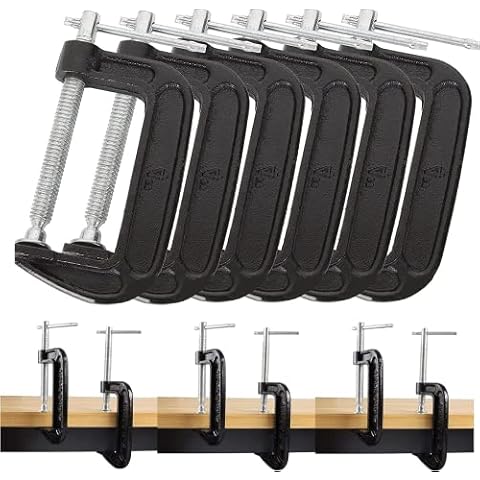 6 PCS 4 Inch Heavy Duty C-Clamp Set Cover