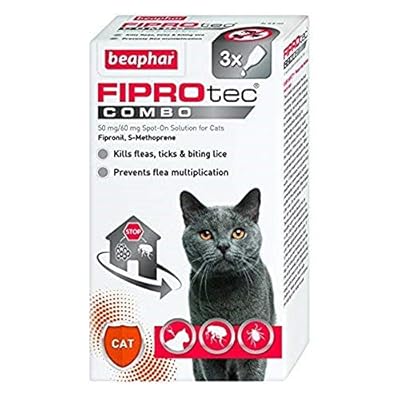 Beaphar FIPROtec COMBO Flea Tick & Lice Spot On Treatment For Cats (3 Treatment)