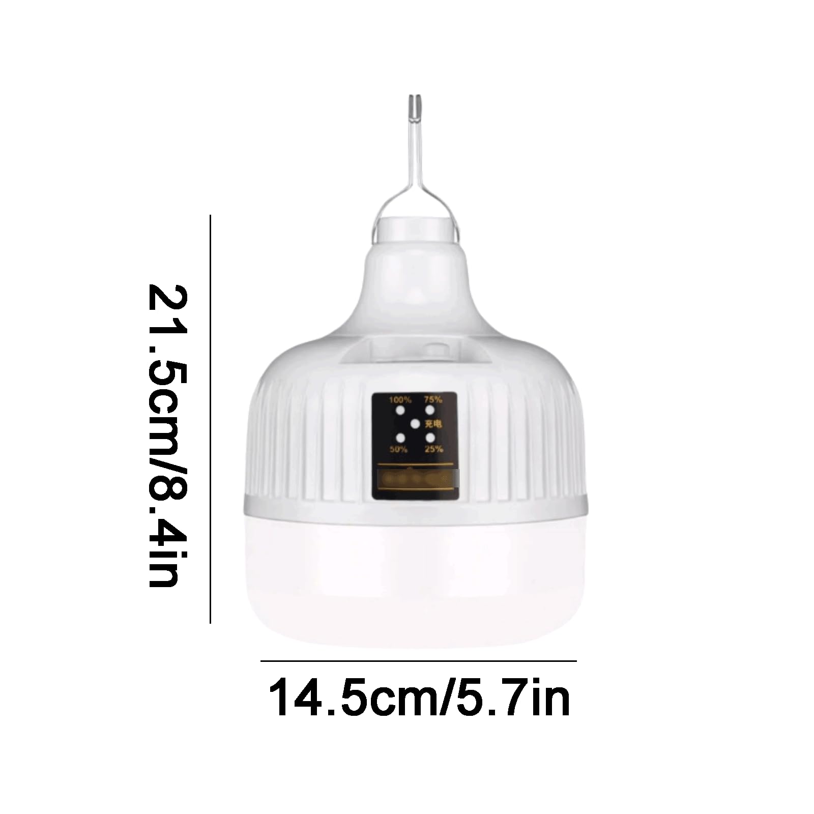 Aufladung Camping-LichtSolarzellenbetriebene Campe Wiederaufladbare tragbare Campinglaterne aus Kunststoff, weiß, verschiedene Größen(M-white)
