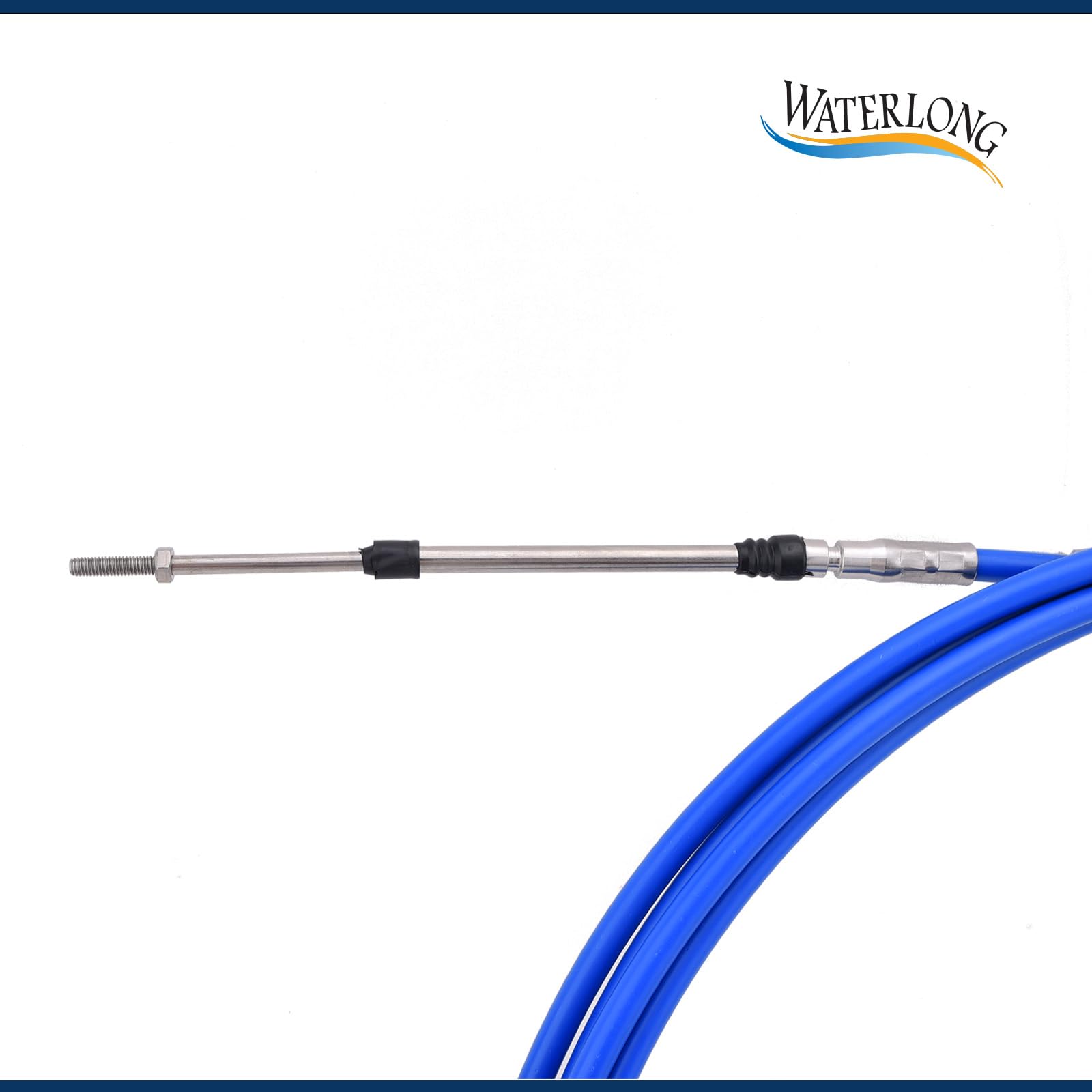 WATERLONG Boat Throttle Control Cable 22 Feet (2pcs Blue) Outboard Rotary Steering Cable for Most Single Station Boats