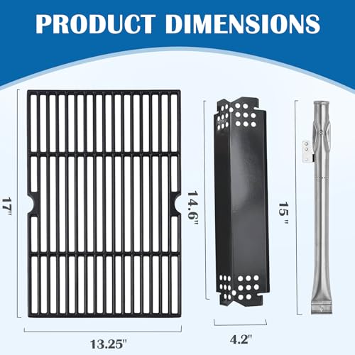 Image of SafBbcue Grill Parts Kit for Nexgrill Replacement Parts 720-0888 720-0888N Home Depot Nexgrill Grill Parts 720-0830H 720-0783E BHG 720-0783W 720-0783H 720-0830A, Grates, Burner and Heat Plate