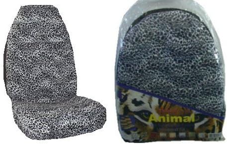 Cheetah Grey Black New Seat Covers. Universal seatcovers will fit most bucket seats in Acura, Chevrolet, Chrysler, Dodge, Ford, Geo, GMC, Honda, Isuzu, Jeep, Mazda, Mercury,Nissan, Pontiac, Suzuki, Saturn, Toyota, Volkswagen Vehicles