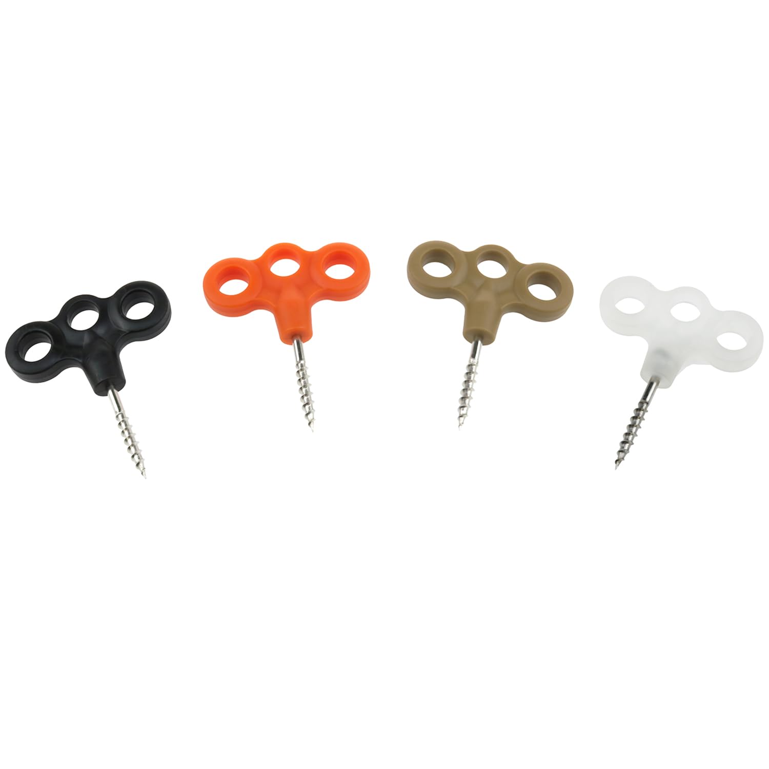 Wantane-Luminous Three Eyes Thread Tent Peg Camping Windproof Rope Fixed Buckle Luminous Tent Nail Outdoor Camping Accessories Four Colors (Black, White, Orange 、Khaki)-4pcs