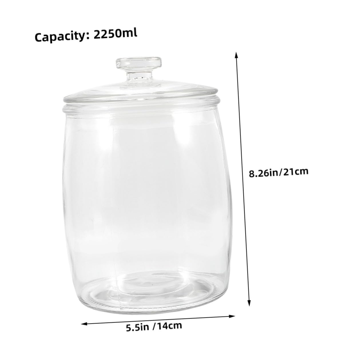 Mikinona Großes Glasgefäß als Pickle Jar Einmachglas für Gurken und Vorratsglas aus Glas Luftdicht Verschlossen zum Aufbewahren von Lebensmitteln im Haushalt