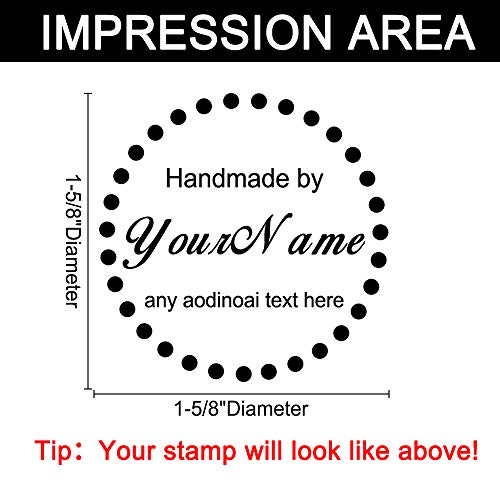 Custom Stamps Personalized - Handmade Stamp Round 1-5/8" Diameter #TOP2