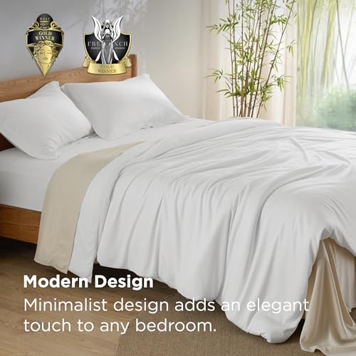 Image of Bedsure PureWoven Cooling Duvet Cover, Ideal for Hot Sleepers, Queen Size
