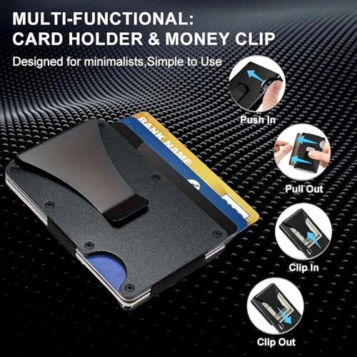 Premium Scratch - Resistant Minimalist Wallet with Money Clip - Slim Card Holder for Men & Women, Ideal Father's Day Gifts3