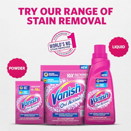 Image of Vanish Crystal White 400 gm + 400 gm, Fabric Whitener |Detergent Add-on Powder | Stain Remover |Whites like new | Suitable with all Washing Detergent Powders and Liquids | Chlorine Bleach Free
