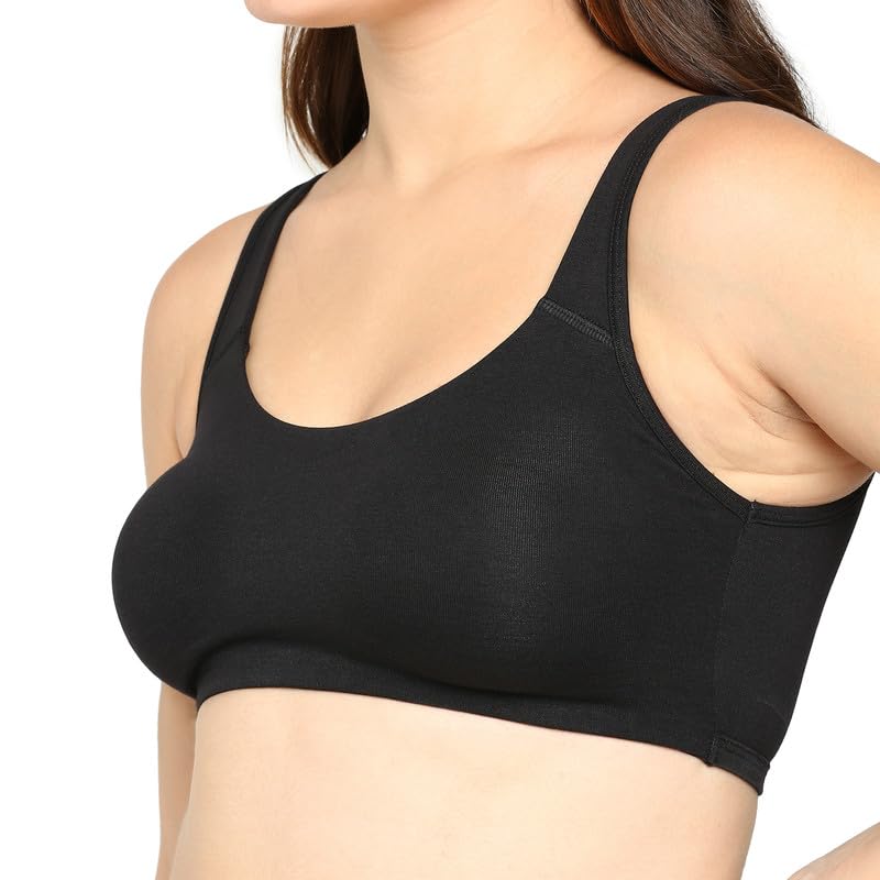 Image of BLOSSOM Women's Anti- Microbial Treated Fabric Double-Layered Cups, Keyhole Back Design, and Easy Slip-On Everyday Bra Aesthetic Bra