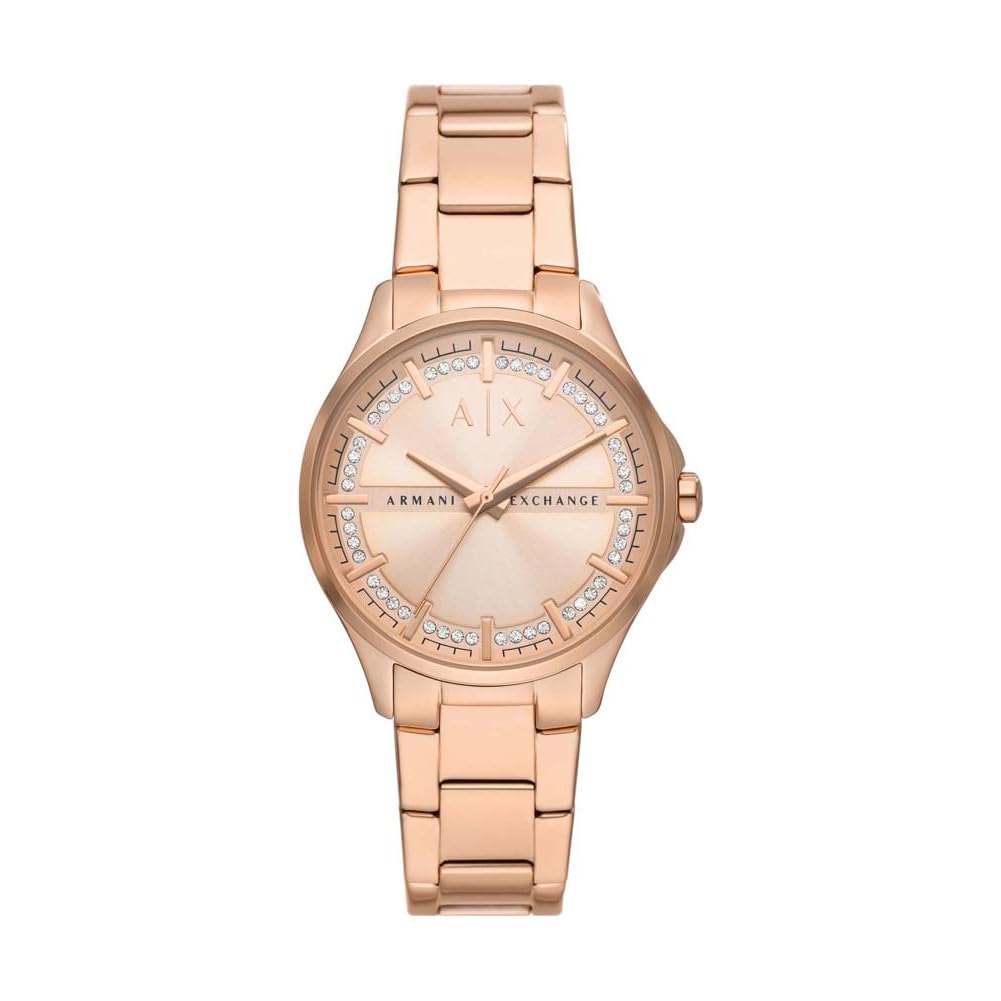 Armani Exchange Orologio da Donna, Quartz 3 Pointer con Braccialetto Lady Hampton AX5264