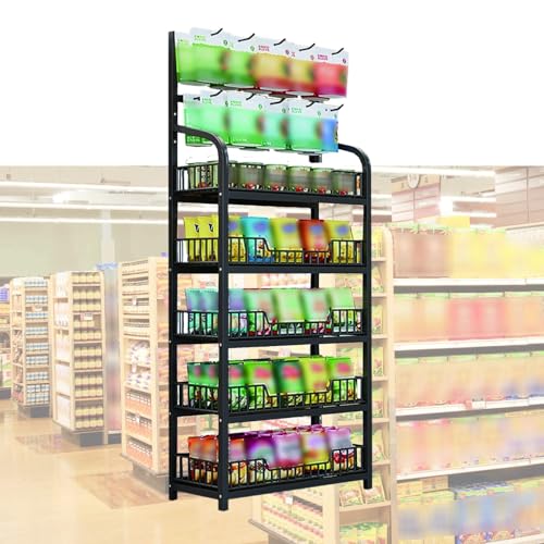 Panier de vente au détail 5 niveaux : meuble de rangement chips et boulangerie