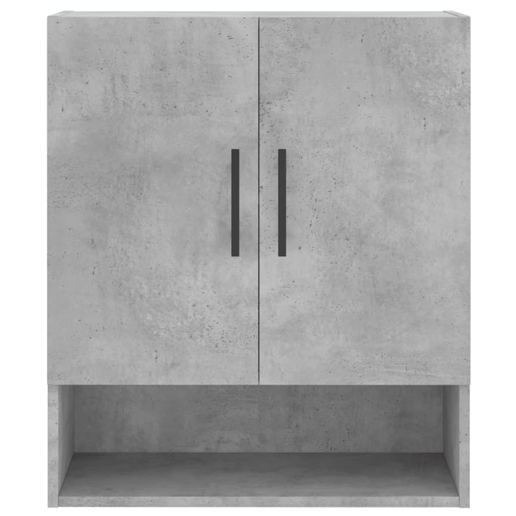 Armadio da parete grigio cemento, 60 x 31 x 70 cm, moderno pensile in legno per soggiorno, cucina e corridoio, mobiletto sospeso con molto spazio