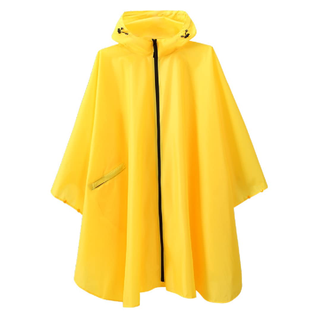 LRTRDCUSXNGAdult Hooded Poncho, Men's and Women's Waterproof Raincoats（Yellow）