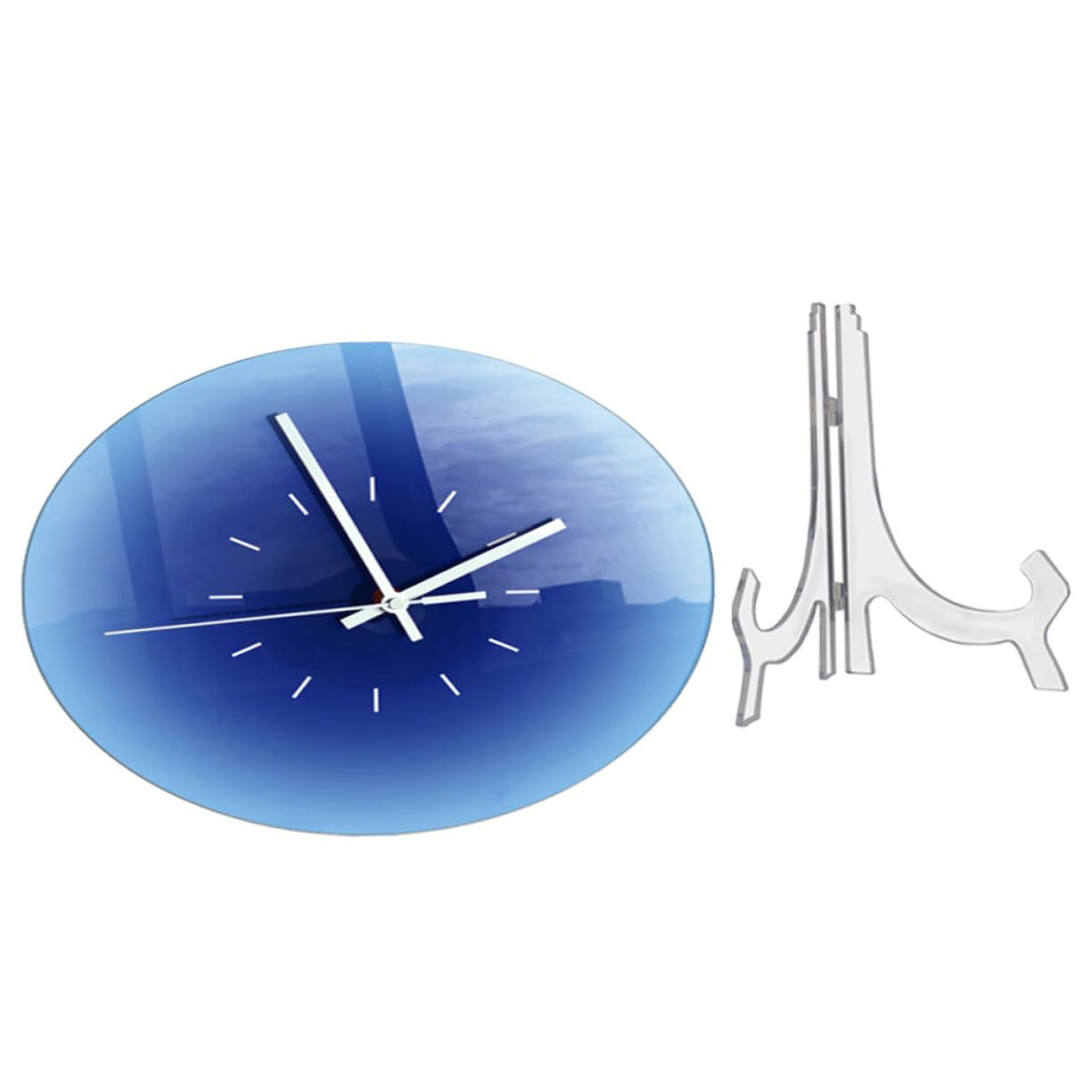 Horloge murale acrylique bleue salon moderne : objet déco avec kit complet