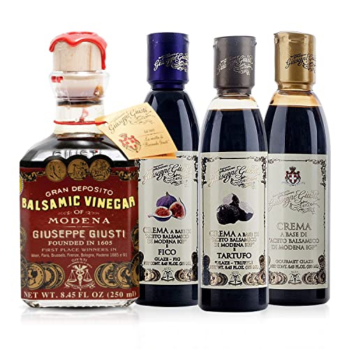 Giusti Aged Balsamic Vinegar Of Modena Italy - Giuseppe Giusti Crema Fig, Truffle And Crema Balsamic Glaze Vinegar Reduction Of Modena Igp #TOP26