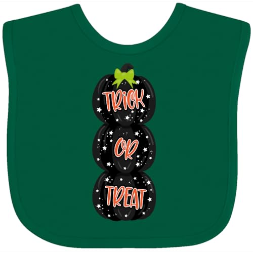 inktastic Halloween, Black Pumpkin, Trick or Treat, Typography Baby Bib