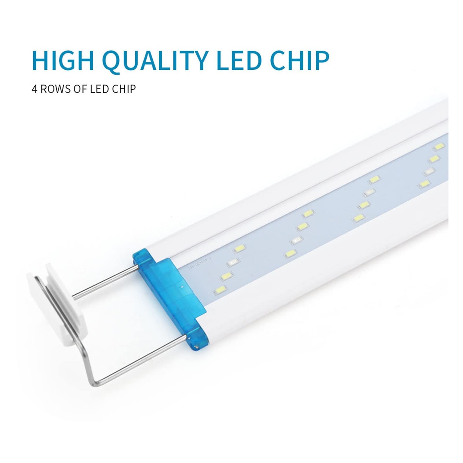Acuario Luz LED Tanque de Peces súper Delgado Planta acuática Paisaje Crecer Iluminación Lámpara de Clip Brillante 18-71 cm para Tanque de Peces (Color : SDW-B60BW-US)