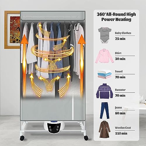 Verwarmde elektrische droger, sneldrogende oververhittingsbeveiliging Verwarmde kledingluchters, energiebesparende opvouwbare elektrische luchtdroger winter, geel - Image 6