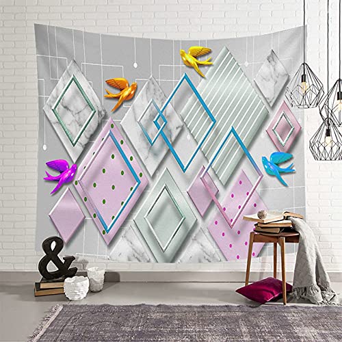 Tapiz de pared para salón: dale vida a tu hogar con este diseño de pájaros de poliéster multicolor