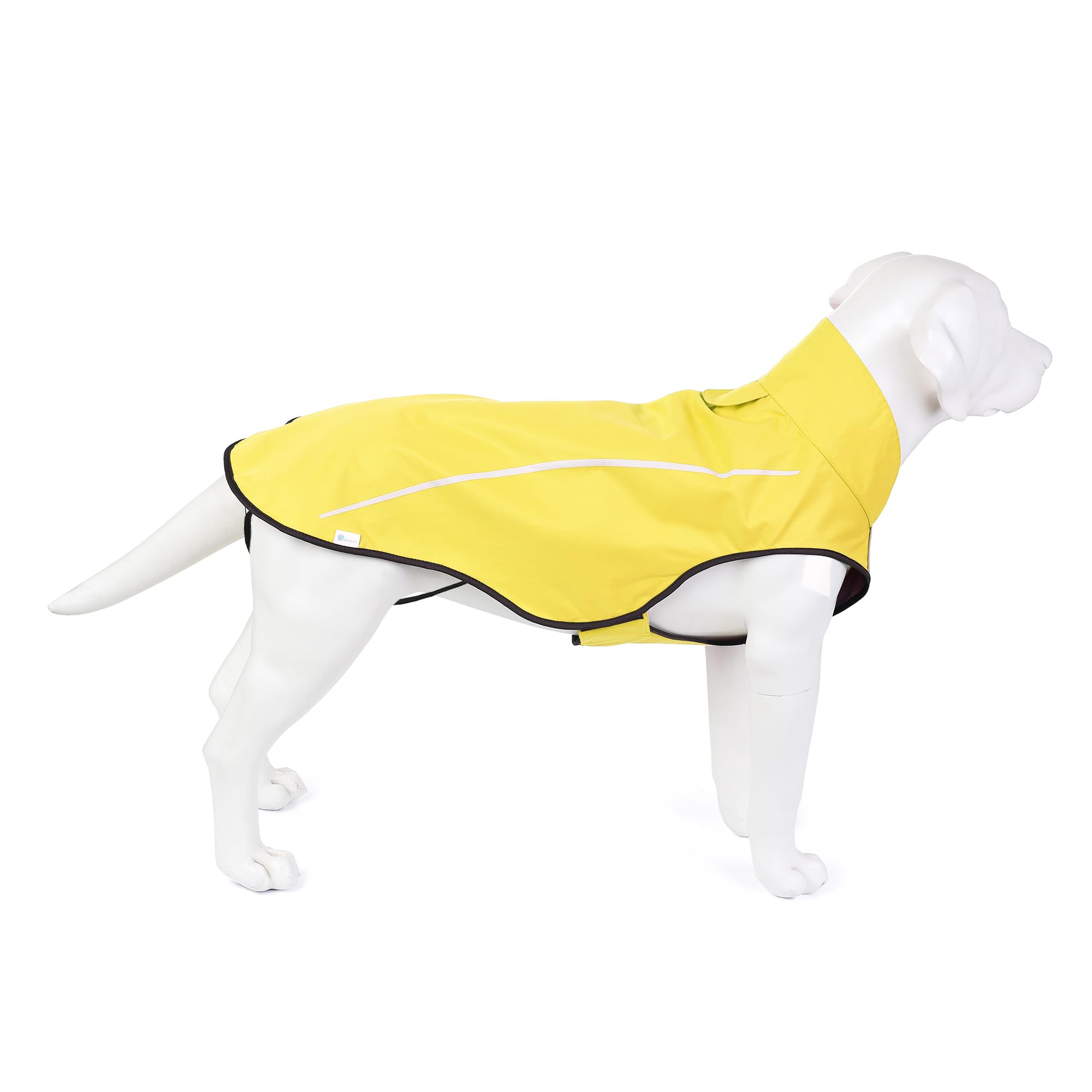 Mile High Life | Cappotto Cane Antipioggia | Impermeabile e Regolabile | Leggero e Catarifrangente | Facile da Indossare (Giallo, XXS)